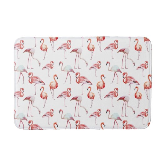 Waterverf Tropische roze flamingo Badmat (Voorkant)