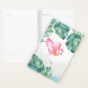 Waterverf Tropische roze flamingo Planner