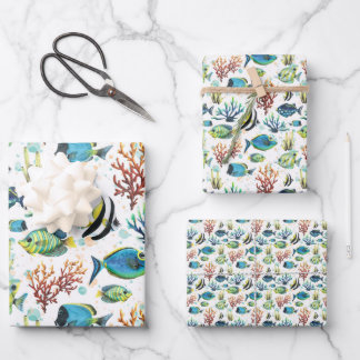 Waterverf Tropische vis Inpakpapier Vel