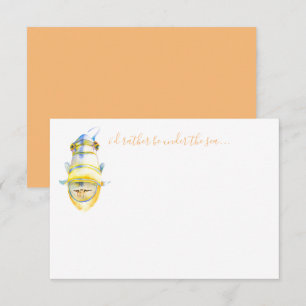 Waterverf Tropische visbriefkaart Notitiekaartje