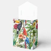 Waterverf tropische vogels en bladpatroon bedankdoosjes (Geopend)