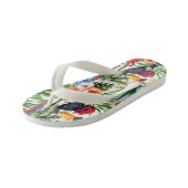 Waterverf tropische vogels en bladpatroon kinder teenslippers (Schuin)