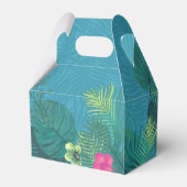 Waterverf Tropische w/Toucan Wedding V2 Blauwgroen Bedankdoosjes (Achterkant)