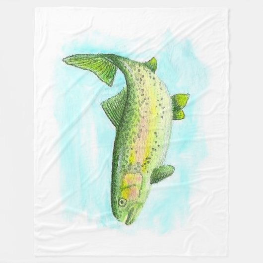 Waterverf Trout Fleece Blanket (Voorkant)