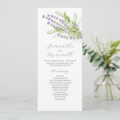Waterverf Trouwprogramma Lavendel Flowers Programma (Staand voorkant)