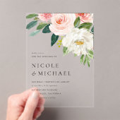 Waterverf Tuin Bloemen Lente Bruiloft Acryl Uitnodigingen (Insitu (Draagbaar))