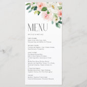 Waterverf  Tuin Bloemen Lente Bruiloft Menu (Voorkant)