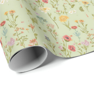 waterverf Tuin Bloemen Wilde bloem Lente Weiland Cadeaupapier