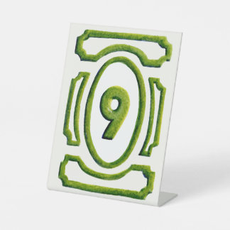 Waterverf Tuin Hedge Tabel 9 Reclamebord Met Voetstuk