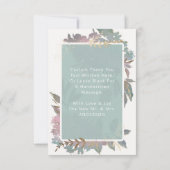 Waterverf Tuin met Ingelijste Aangepaste Trouwfoto Bedankkaart (Achterkant)