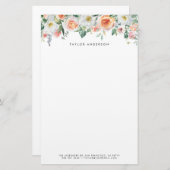  Waterverf Tuin Rozen Garland Custom Briefpapier (Voorkant / Achterkant)