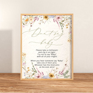 Waterverf Tuin Wildbloemen zeggen niet Baby Poster