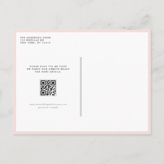 Waterverf Tuinbloemen QR Code Huwelijk Uitnodiging Briefkaart (Achterkant)
