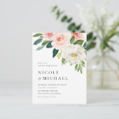 Waterverf  Tuinbloemen QR Code Huwelijk Uitnodiging Briefkaart (Staand voorkant)