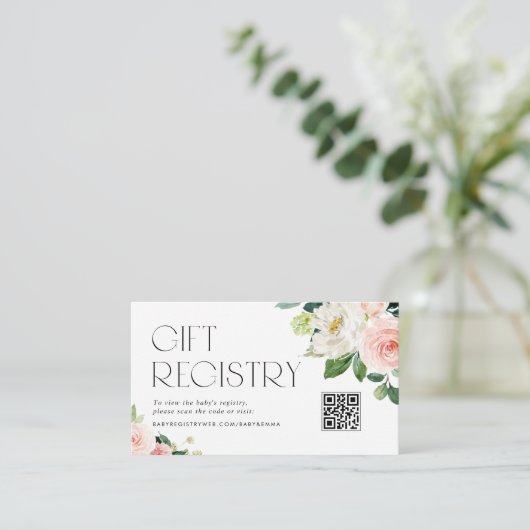 Waterverf  Tuinbloemen QR Code Registry Informatiekaartje (Staand voorkant)