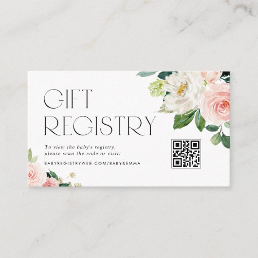 Waterverf  Tuinbloemen QR Code Registry Informatiekaartje (Voorkant)