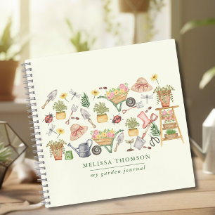 Waterverf Tuingereedschap Roos Botanisch Cozy Notitieboek