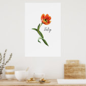 Waterverf Tulip Floral Poster (Keuken)