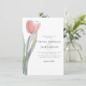 Waterverf Tulip Wedding Kaart (Staand voorkant)
