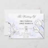 Waterverf Tulips Weddenschap Kaart (Voorkant)