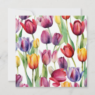 Waterverf Tulp Bloemen Elke Gelegenheid Kaart