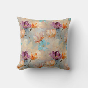 Waterverf Tulp Bloemen Kleurrijk Patroon Kussen