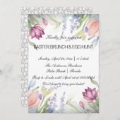 Waterverf Tulp Bloemen Pasen Brunch & Eierjacht Kaart (Voorkant / Achterkant)