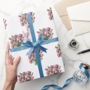 Waterverf Tulp Boeket Bloemenpatroon Cadeaupapier