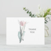 Waterverf Tulp Eenvoudige Begrafenis Dank U II Bedankkaart (Staand voorkant)