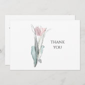 Waterverf Tulp Eenvoudige Begrafenis II Dank U Bedankkaart (Voorkant / Achterkant)