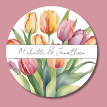Waterverf tulp monogram