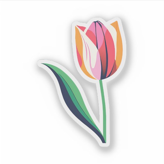 Waterverf tulp sticker (Voorkant)