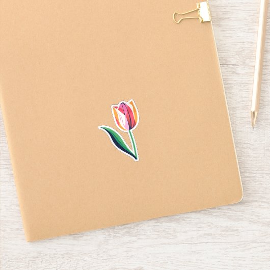 Waterverf tulp sticker (Notitieboek)