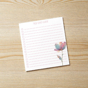 Waterverf Tulp Takenlijst Modern Boho Chic Notitieblok