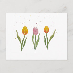 Waterverf Tulpen / Aquarell Tulpen Briefkaart