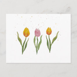 Waterverf Tulpen / Aquarell Tulpen Briefkaart