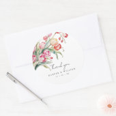 waterverf tulpen bruiloft dank u ronde sticker (Envelop)