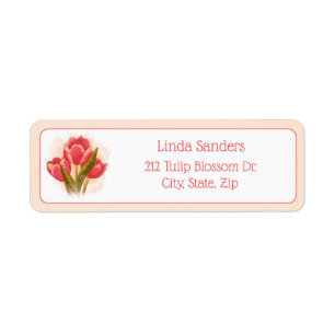 Waterverf Tulpen Etiket