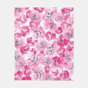 Waterverf tulpen: met de hand getekend kaartontwer fleece deken