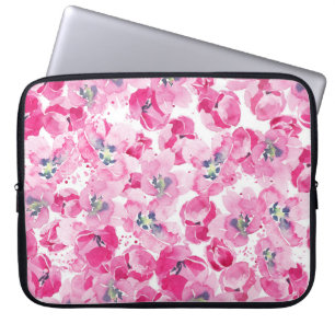 Waterverf tulpen: met de hand getekend kaartontwer laptop sleeve