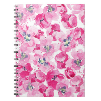 Waterverf tulpen: met de hand getekend kaartontwer notitieboek