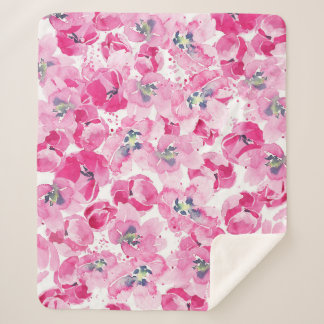 Waterverf tulpen: met de hand getekend kaartontwer sherpa deken