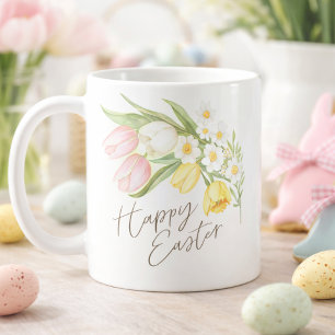 Waterverf Tulpen & Narcissen Gelukkig Pasen Koffiemok