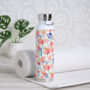 Waterverf Tulpen Patroon Waterfles