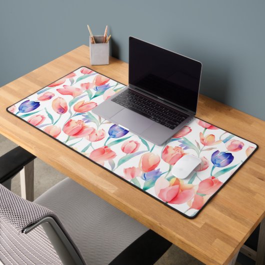 Waterverf Tulpen Pattern Desk Mat (Kantoor 2)