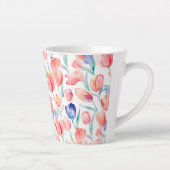 Waterverf Tulpen Pattern Latte Mok (Rechts)