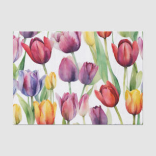 Waterverf tulpenbloemen elke gelegenheid tissuepapier