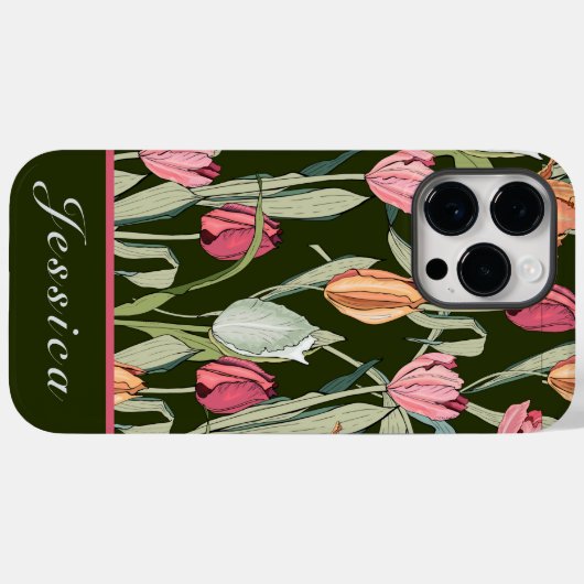  Waterverf Tulps Floral Pattern Case-Mate iPhone Case (Achterkant (horizontaal))