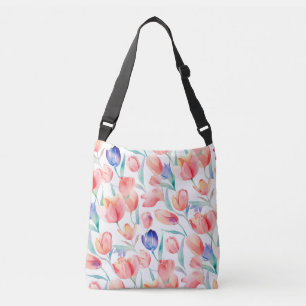 Waterverf Tulps Patroon Kruisbus Crossbody Tas