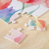 Waterverf Tulps Patroon Puzzle Legpuzzel (Zijkant)